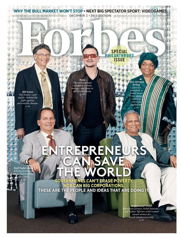 Forbes cover featuring entrepreneurs