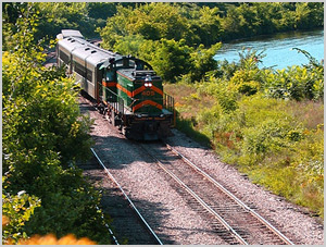 Train moving on a track